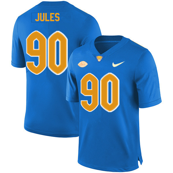 Men #90 Deandre Jules Pitt Panthers College Football Jerseys Sale-New Royal